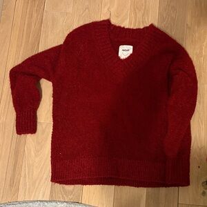 Aerie Deep Red V-Neck Sweater